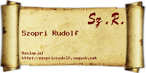 Szopri Rudolf névjegykártya